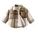 Coats for Boys 14/16 Kids Jackets Boys Size 7 Kids Toddler Baby Boys Girls Flannel Shirt Jacket Long Sleeve Plaid Lapel Button Down Fall Shirt Coat Toddlers Coat Boys