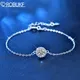 Bracelet Moissanite Plaqué Or Blanc 18K pour Femme Bijoux Ajustables Diamant Simple Moissanite