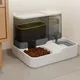 Mangeoire automatique en Y traitée vissée pour chats et chiens bol à nourriture avec fontaine à