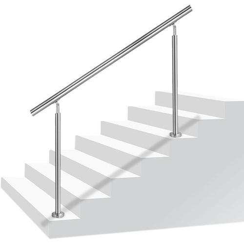 Geländer 100cm Edelstahl Treppengeländer Winkelverstellbar Handläufe mit Kugelring & 2 Pfosten