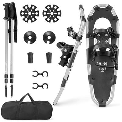Costway 21/25/30 Inch 4-in-1 Lightweight Terrain Snowshoes with Flexible Pivot System-25 inches