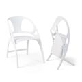 Costway Folding Dining Chairs Set of 2 with Armrest and High Backrest-White