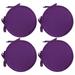 Indoor Outdoor Chair Cushions Set Of 2/4/6 Fluffy Tufted Patio Chair Pads Waterproof Floor Pillow Round Chair Pads For Dining Chairs Purple 4PCS