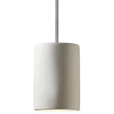 Justice Design Group Radiance Cylinder Mini Pendant Light - CER-9625-BLK-NCKL-RIGID