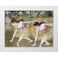 Degas Edgar 18x15 White Modern Wood Framed Museum Art Print Titled - Dancers Bending Down