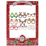 1 Set Christmas Picture Frame Christmas Glasses Xmas Pendant Photo Prop