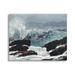 Stupell Industries Crashing Waves Ocean Rocks Cliffs Rough Waters Painting Gallery Wrapped Canvas Print Wall Art Design by Lettered and Lined
