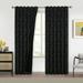 Fragrantex Thermal Insulated Blackout Floral Curtains 63 inch length 2 panels set for Bedroom Black Flower Patterned Window Drapes Back Tab 52 x 63