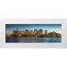 Bibikow Walter 14x7 White Modern Wood Framed Museum Art Print Titled - New England-Massachusetts-Boston-city skyline from Boston Harbor-dusk