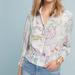 Anthropologie Tops | Anthropologie Maeve Rosa Paint By Numbers Blouse Watercolors Button Smocked Xs | Color: Blue/White | Size: Xs