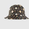Gucci Accessories | New Authentic Gucci Ken Scott Gg Monogram Canvas Bucket Hat Black S 57cm | Color: Black/Gold | Size: S
