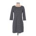 Gap Outlet Casual Dress - Shift Crew Neck 3/4 sleeves: Blue Color Block Dresses - Women's Size Small