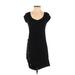 Casual Couture by Green Envelope Casual Dress - Mini Scoop Neck Short sleeves: Black Print Dresses - Women's Size X-Small