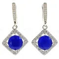 Boucles d'oreilles multi-documents en argent pour dames tourmaline rose péridot vert tanzanite