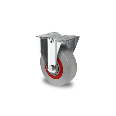 Bockrolle, ø 100 mm, innen PA grau mit Elastikring, außen PA grau Image