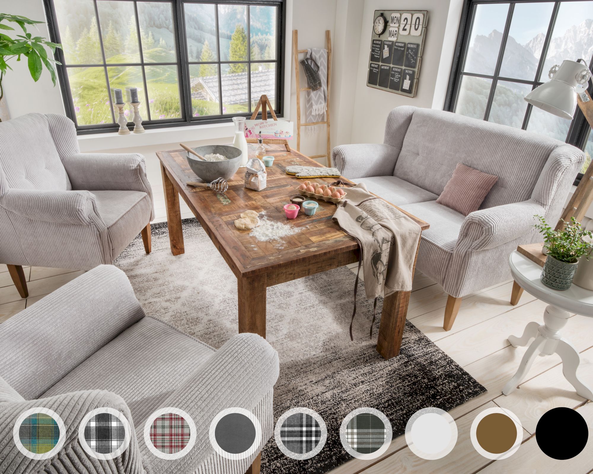 Massivholz »Pavolo« Tischsofa 3-Sitzer / PK D 4806 / Buche natur