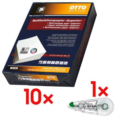 10x Multifunktionales Druckerpapier »Superior« inkl. Einweg-Korrekturroller »Mon weiß, OTTO Office Premium