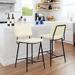 Counter Bar Stools with Metal Legs(Set of 2), PU Leather