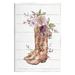 Stupell Industries Country Cowboy Boots Flower Bouquet Graphic Art Unframed Art Print Wall Art Design by Nina Blue