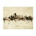 Michael Tompsett Portland Oregon Skyline Vintage Canvas Art