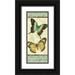 Pela Studio 8x14 Black Ornate Wood Framed with Double Matting Museum Art Print Titled - Butterfly Patchwork I