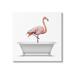 Stupell Industries Flamingo Standing Antique Bathroom Tub Graphic Art Gallery Wrapped Canvas Print Wall Art Design by Annalisa Latella
