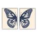 Stupell Industries Intricate Butterfly Wings Detail Bold Insect Drawing Graphic Art White Framed Art Print Wall Art Set of 2 Design by Caroline Alfreds