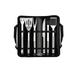 BBQ tools combo 12PCS Stainless Steel BBQ Tools Set Grill Spade Brush Cutter Tweezer Barbecue Tools with Bag for Picnic Camping (Black)