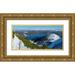 Zwick Martin 32x17 Gold Ornate Wood Framed with Double Matting Museum Art Print Titled - View towards lake Walchensee and Karwendel mountain range-View from Mt-Herzogstand near lake Walche