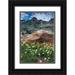 Garber Howie 17x24 Black Ornate Wood Framed with Double Matting Museum Art Print Titled - Wildflowers and Dromedary Peak-Twin Peaks Wilderness-Wasatch Mountains near Salt Lake City-Utah-USA