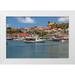 Jaynes Gallery 32x23 White Modern Wood Framed Museum Art Print Titled - Caribbean-Grenada-St Georges Boats in The Carenage harbor