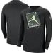 Men's Jordan Brand Black Milwaukee Bucks Courtside Max 90 Vintage Wash Statement Edition Long Sleeve T-Shirt