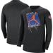 Men's Jordan Brand Black New York Knicks Courtside Max 90 Vintage Wash Statement Edition Long Sleeve T-Shirt