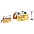 Hornby R8231 OO Gauge Building Extension Pack 5, Model Train Accessories For Adding Scenery & Buildings To 00 Gauge Model Railway, Includes: Engine Shed, Signal & Box Distant Signal - 1:76 Scale