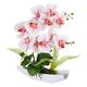 RENATUHOM Artificial Orchid that Look Real Orchid Plant Artificial Flowers Pink Orchid Fake Flowers in Vase Fake Plants With Porcelain Pots Artificial Bonsai Indoor Outdoor Home Office Decoration