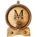 Trinx Split Letter Monogram Personalized Oak Aging Barrel & Whiskey Glasses Wood in Brown | 14 H x 13.5 W x 3 D in | Wayfair