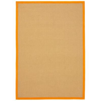 Sisalteppich CARPETFINE "Sisal", orange, B:140cm H:5mm L:200cm, Sisal, Teppiche, mit farbiger Bordüre, Anti Rutsch Rückseite Image