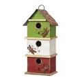 Winston Porter Jaquelyne 14 in x 7 in x 5 in Birdhouse Wood in Brown/Green/Red | 13.75 H x 6.5 W x 4.75 D in | Wayfair