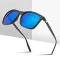 VIVIBEE-Lunettes de soleil polarisées pour hommes verres carrés miroir bleu UV400 classiques