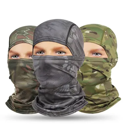Masque intégral de randonnée en plein air couvre-bouclier chapeau de chasse de l'armée écharpe de