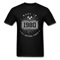 Bien choisi 1980 T-Shirt papa fête des pères 38th cadeau d'anniversaire Taille haut de grande Taille