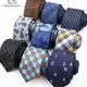Cravate en Polyester à carreaux pour hommes 6cm décontractée slim mode bande cravate