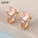 Laia – boucles d'oreilles princesse en argent Sterling 925 Quartz Rose naturel 3 Carats pierres