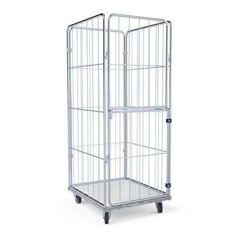 Wäschecontainer 1650mm, 720x810KU weiß, 4-seitig, Vorderwand klappbar/ schwenkbar Image