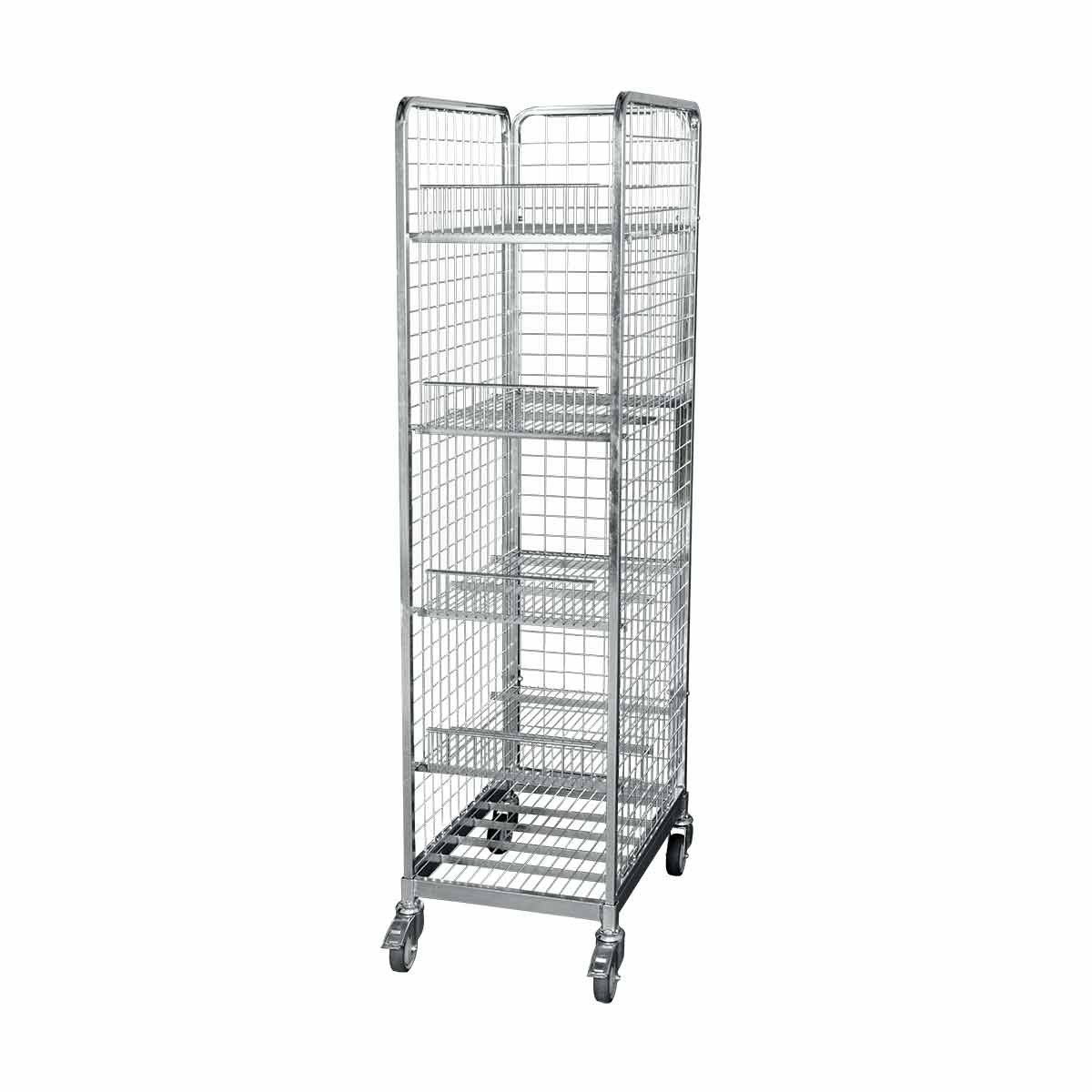 Stahlrollbehälter 1665, 460 x 640 mm, 3-seitig, 4 ZWB / AK 100 mm / einlegbar, Cr 3 Image