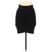 BCBGMAXAZRIA Casual Bodycon Skirt Mini: Black Print Bottoms - Women's Size Medium