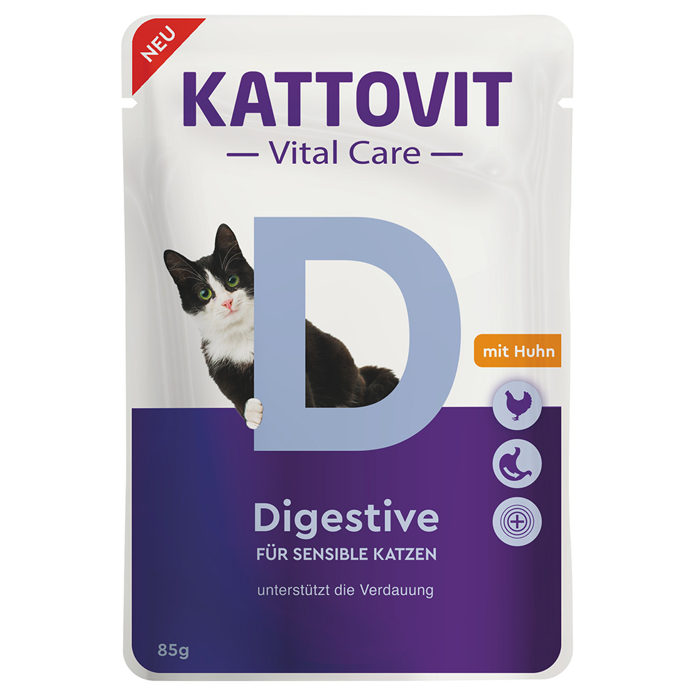 Kattovit Vital Care Digestive Buste con Pollo Alimento umido per gatti - 6 x 85 g