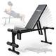 Physionics - Banc de Musculation Inclinable - Pliable, avec Dossier Réglable en 10 Positions et