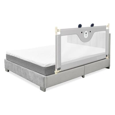 Costway 57 Inches Bed Rail for Toddlers with Double Lock-Gray