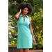 Boston Proper - Blue Radiance - Solid Zippered Front Sleeveless Collared Dress - M
